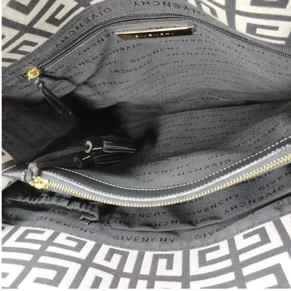 Authentic Givenchy Canvas & Leather Tote – Geometric Print Adjustable Straps - Picture 9 of 16